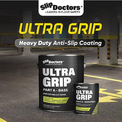 Ultra Grip Extra High Traction (Regular, Yellow) Non-Skid Paint for Industrial Surfaces, Gallon, Two-Part Epoxy