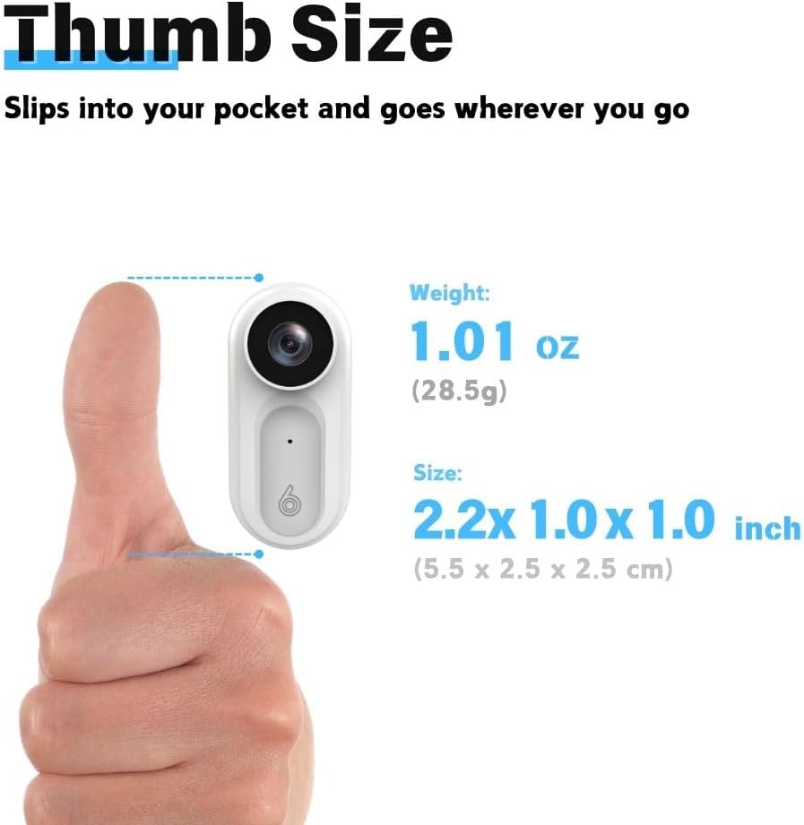 1080P Body Camera with 2500mAh Charging Case, 180° Rotatable Clip & Magnetic Lanyard, IPX7 Waterproof Body Cam, Magnetic Body Camera Recording for Pet,Security,Travel(White64G)