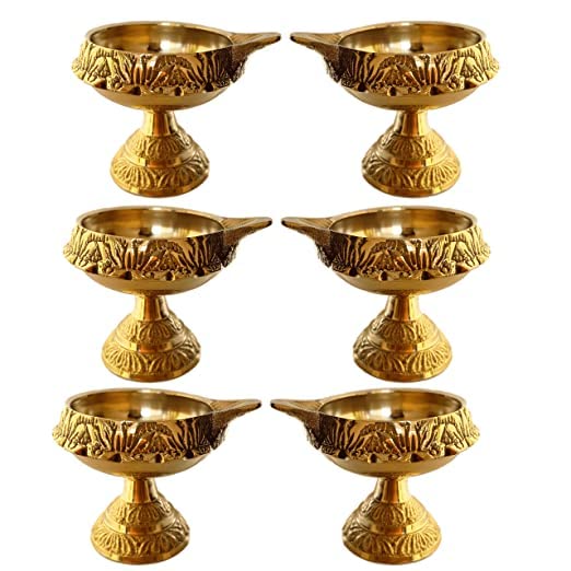 Leo Traders Kubera Vilakku for Poojaroom | Lakshmi Kubera Deepam | Lakshmi Kubera Lamp (Pack of 6 Combo Offer)