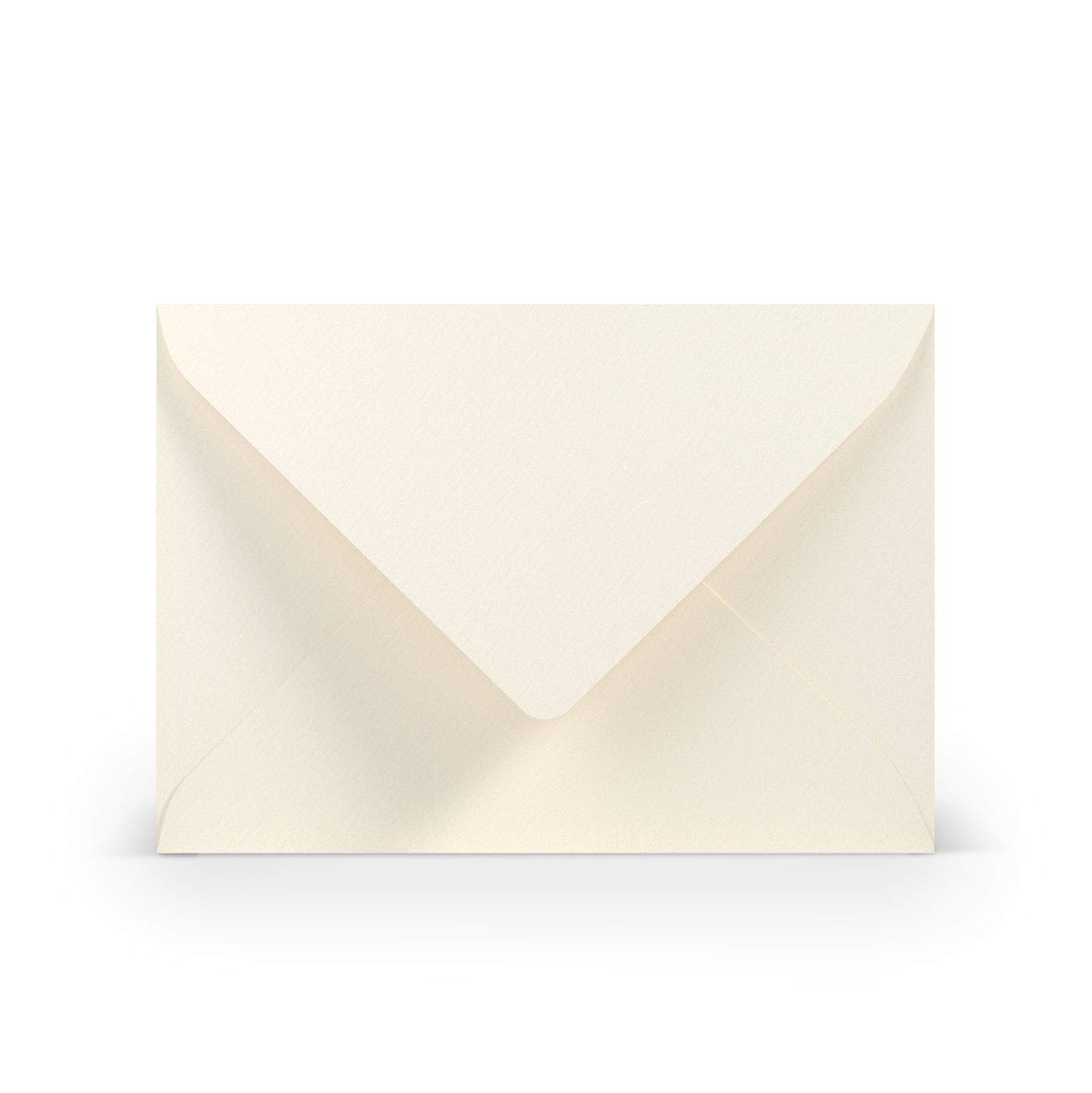 PAPERADO 150 Briefumschläge Ivory gerippt Creme - 100 g/m² Kuvert Ohne Fenster 11,4 x 16,2 cm - Umschläge mit Nassklebung spitze Klappe