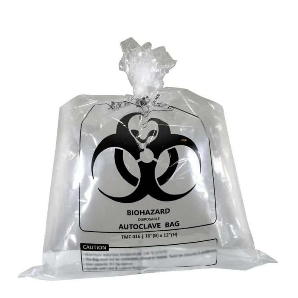 TM Media - Disposable Autoclavable Bags| Size : (H) 12” X (B) 10” | Clear, transparent autoclavable disposable bag, maximum weight holding capacity: 1 kg, multiple packing of 50 bags
