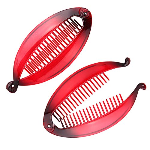 6 piezas de pinzas para cabello en forma de banana, clips de resina con diseño de cola de pez para mujer miniatura 5