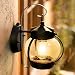 Dusk to Dawn Sensor Wall Lantern Outdoor Light Fixture Black Sconce Porch Light with E26 Base Socket, Anti-Rust Seeded Glass Waterproof Matte Black Wall Lamp for Garden, Garage(NOT Motion/Solar Type)