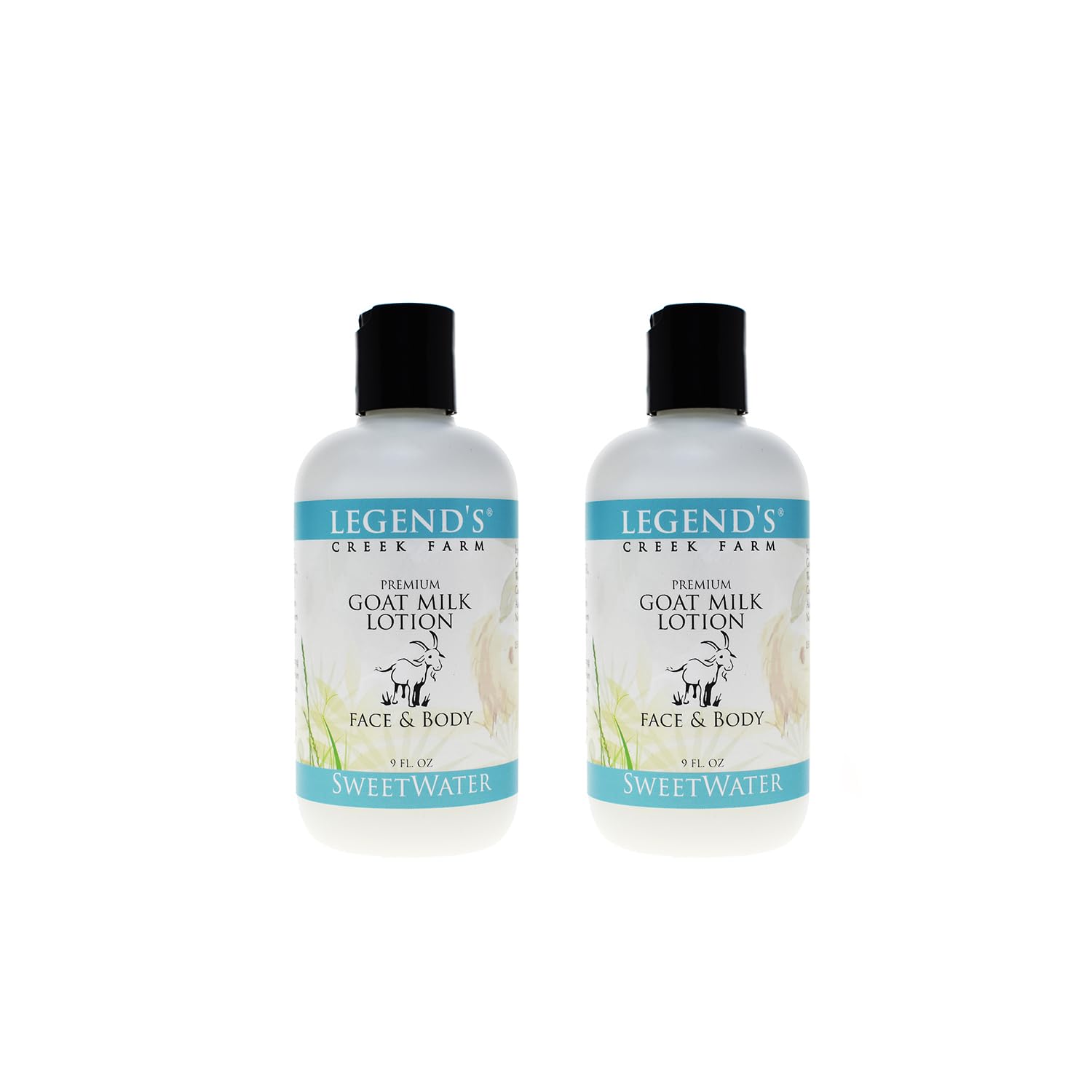 Legend's Creek Farm Goat Milk Lotion - Deeply Moisturizing Goat Milk Body Lotion for Body, Hand & Face - 9 oz Body Moisturizer with Shea Butter, Sunflower Oil, Aloe (2-Pack, Patchouli)