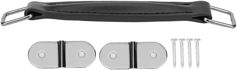 Guitar Amplifier Handle, PU Leather Internal Steel Leather Style Replacement Strap Handle Amp Handle Strap for Guitar Amplifiers Speaker (black)