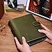 A5 Organizer Minerva Box Genuine Leather Journal Notebook,Stalogy Rings Planner Pocket Size Notebook with 25MM Binder Mini Agenda Diary (Olive Green)