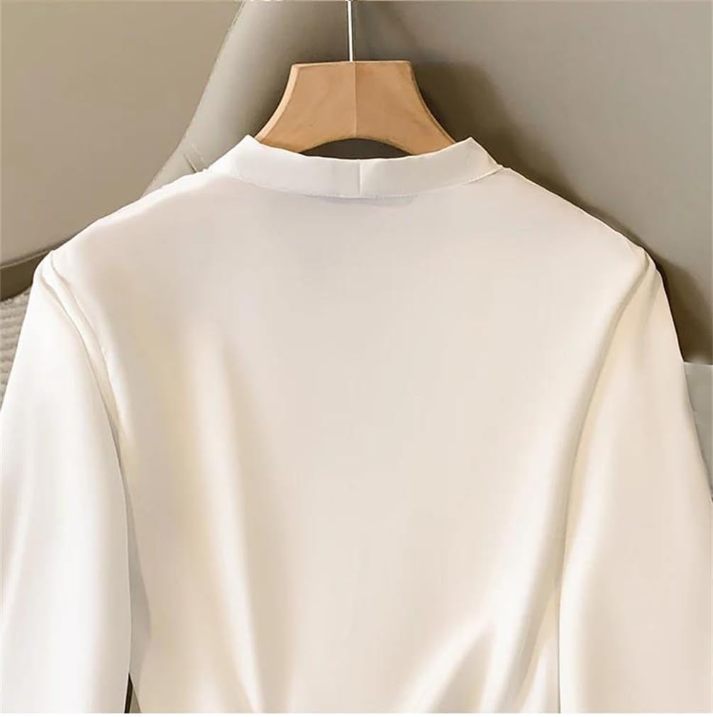 Women Casual Long Sleeve Blouse Women V Neck Long Sleeve Work Shirts Casual Office Long Sleeve Blouse