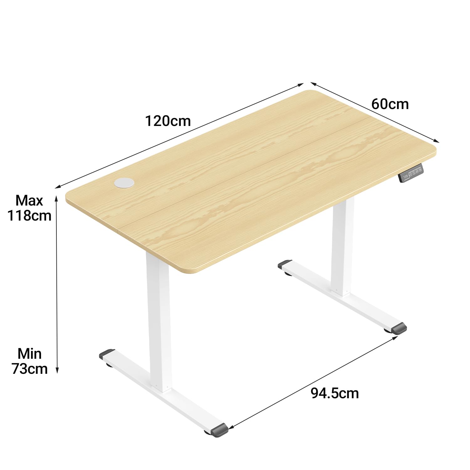 Alebert 電動昇降デスク ホワイト120×60×73~118　おまけ付き 61nMaFfBwJL._AC_UF350,