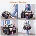 Puricon Cleaning Caddy with Wheels, Professional Portable Rolling Cleaning Supplies Bag with Detachable Trolley Large Cleaning Cart with Handle and Shoulder Strap for Housekeeping -Blackorange