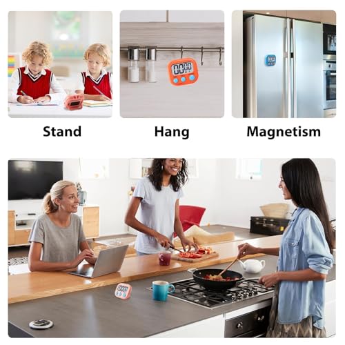 6 Pack Kitchen Timer Digital Magnetic Digital Kitchen Timer Loud Alarm - Image 6