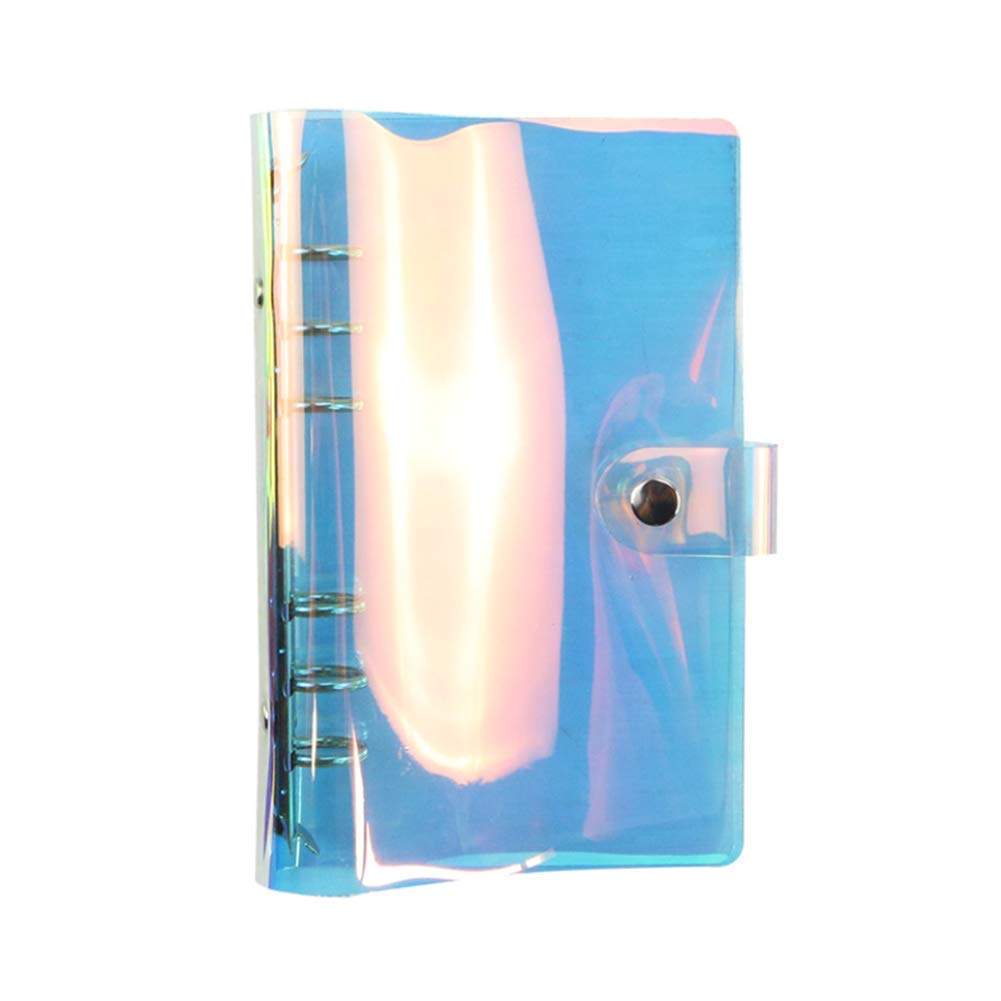 A6 6-Ring Binder Cover PVC A6 Planner Binder for Journal Binder Refillable Notebook Shell with Snap Button Closure for 6 Round-Ring Planner Pages, A6 6-Ring Planner Binder (Inner Paper Not Included)