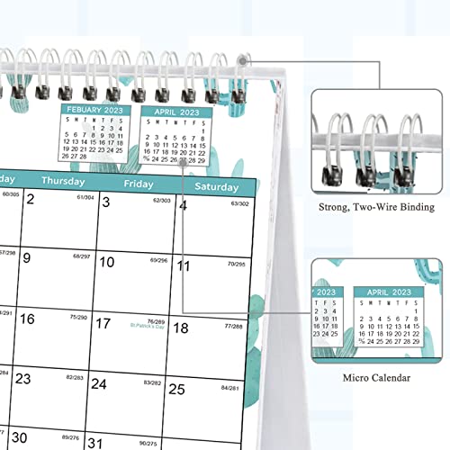 Desk Calendar 2023-2024, Monthly Desktop Calendar, Standing Flip Calendar With Thick Paper(Jan. 2023 - Jun. 2024, 10" X 8.25" ), Academic Year Standing Desk Calendar With Planner Stickers #TOP3