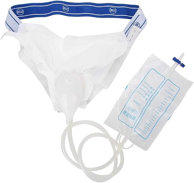 Reusable Male Urine Bag, Male Urinal Urine Collector Silicone Adults Man Elderly Pee Bag Urinal with Urine Bags Portable for Travel, Outdoor Use(Men Type)