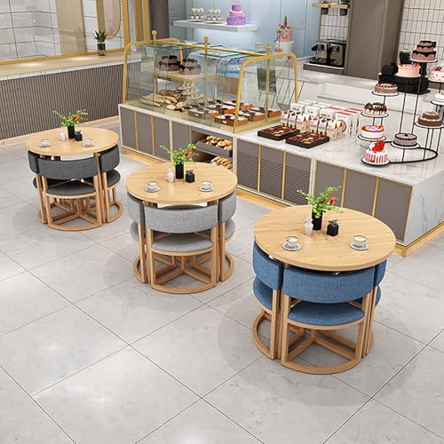 Set di tavolo da pranzo rotondo per 4 persone, tavolino da caffè e sala conferenze, elegante tavolo da colazione per cucina, ufficio e soggiorno, colore: verde chiaro