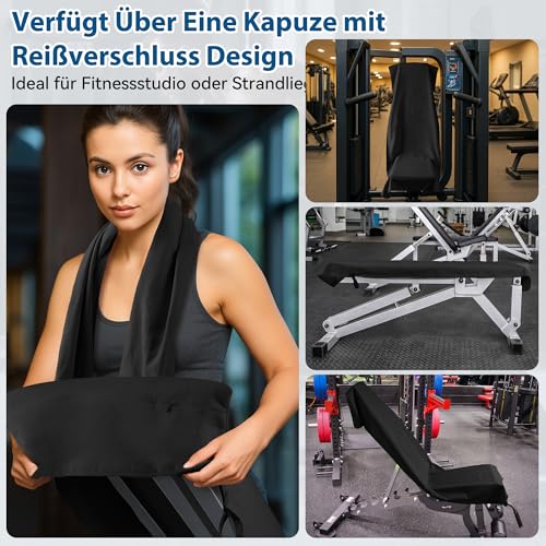 Novent Fitness Handtuch aus Mikrofaser 2er Set, 120x50cm Gym Handtuch mit Reißverschluss Tasche, Kompakt… – Ansicht 3