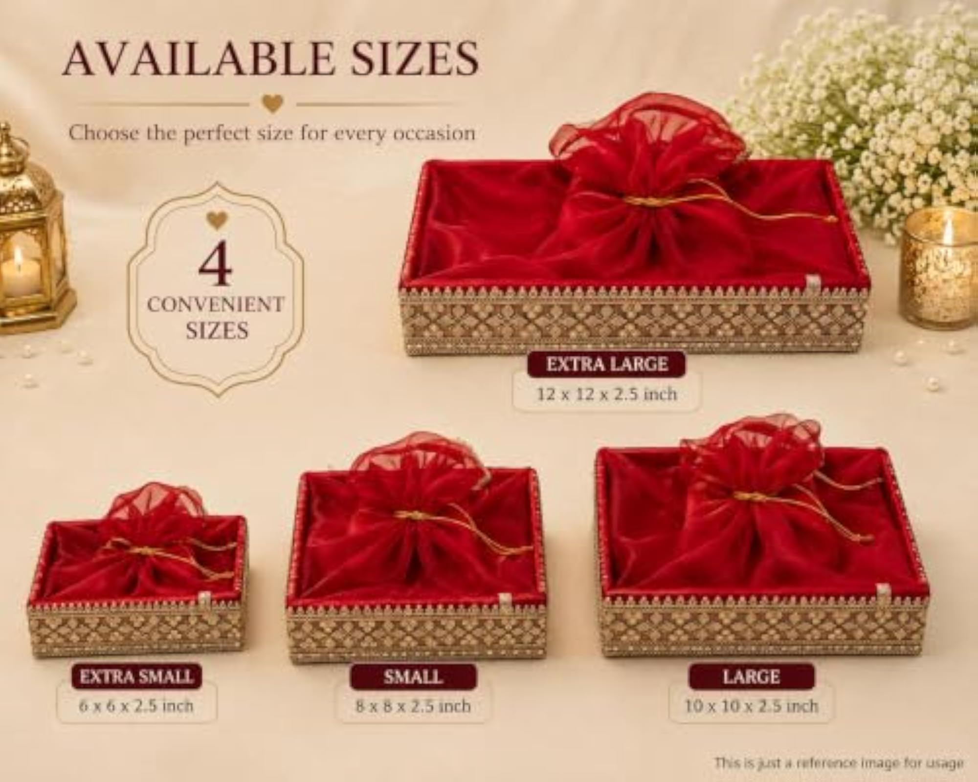 Wedding Clothes Packing Tray, Bridal Trousseau, Red