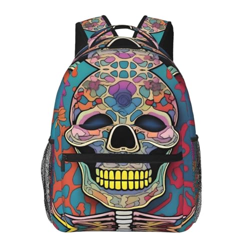 Sac à dos crâne pour ordinateur portable 15,7 pouces ado voyage