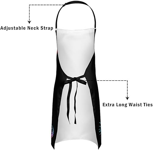 Miniatura 5 de Castle Fairy Delantal de cocina de decoración exótica para adultos, delantal impermeable retro a la moda para pintura de jardinería (sin bolsillo),