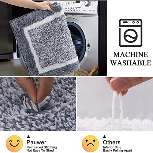Pauwer 2 Piece Non Slip Bath Mats, Absorbent Shower Rugs for Bathroom Floor, Tub and Shower