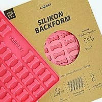 Collory Medium Knochen (3,2cm) Silikon Backmatte, Backform für mittlere DIY Hundekekse und Leckerlis, Knochenbackform, Pralinenform, Schokoladenform, Antihaftend und Lebensmittelecht (BPA-Frei) (Rosa) – Ansicht 3