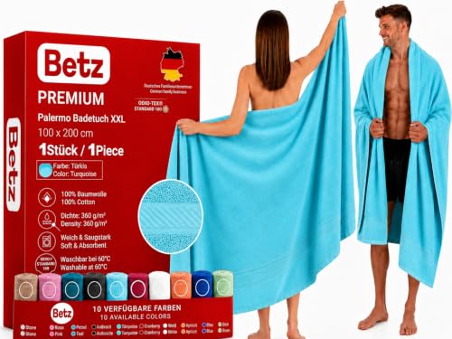 Betz Drap de Bain XXL 100 x 200 cm 100% Coton – Serviette de Sauna et de Plage en Tissu éponge Doux – Facile d'entretien et très absorbante – Série...