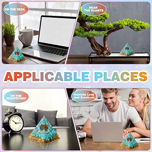 Cristallium Orgone Pyramid Crystal Healing Stone Energy Generator Healing Crystals Chakra Crystal Healing Meditation Crystal Sphere Orgonite Crystal Pyramid Women Gift - Turquoise Stonetiger Eye #TOP7