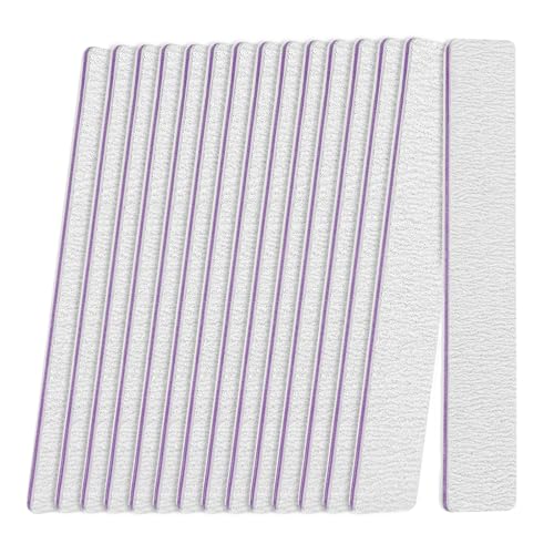 Nail File (12 Pack) 180/240 Grit Emery Boards Nail Files for Natural Nails and Acrylic Nails Double Sided Emory Boards limas para unas acrilicas Profesional Fingernail Filer Reusable Manicure Gray