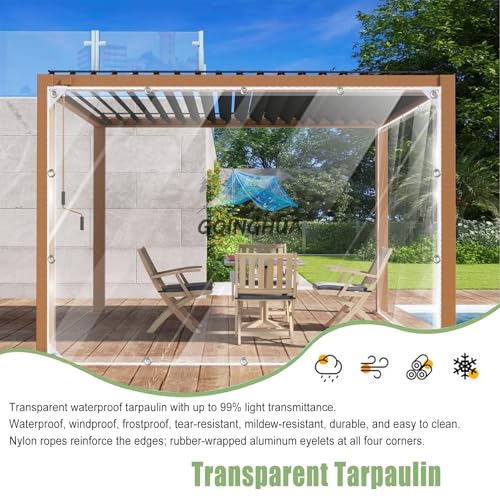 Lona transparente de PVC con ojales sólida y antidesgarro 3
