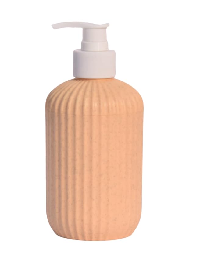 EMOH ROCED Plastic Soap Shampoo Conditioner Hand Wash Gel Dispenser Liquid Soap Sanitizer Dispenser for Bathroom Basin Kitchen Sink 350Ml (Pack of 1, Beige)
