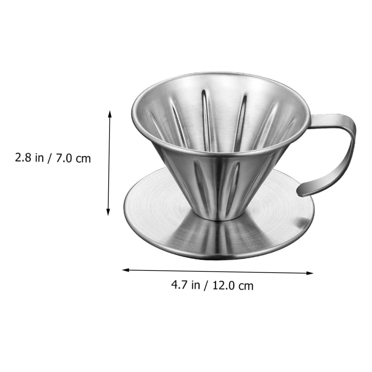 Filtro de Café Reutilizable de Acero Inoxidable con Mango Malla de Precisión para Filtrado Diseño Embudo para Vertido Rápido sin Duradero y Seguro para Uso Doméstico y Oficina