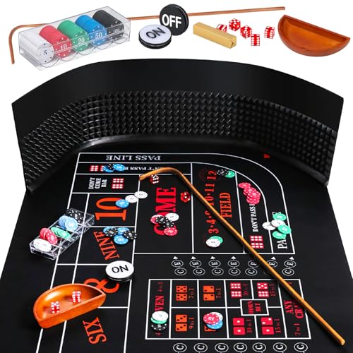 Proshine Craps Tabletop Game Set with 35 * 70
