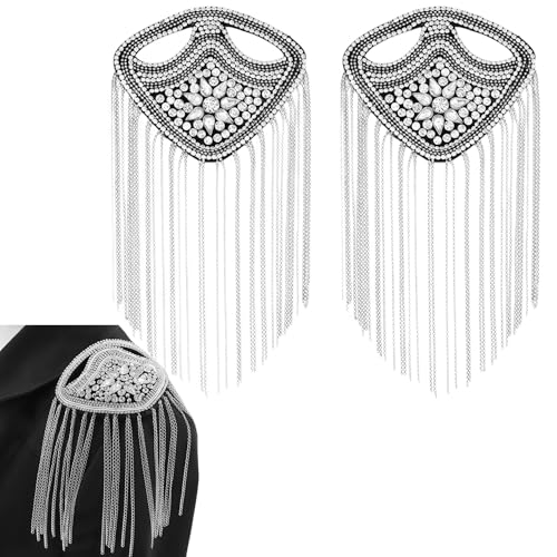 Broches d'épaule en strass et perles de cristal de haute qualité pour costume chic