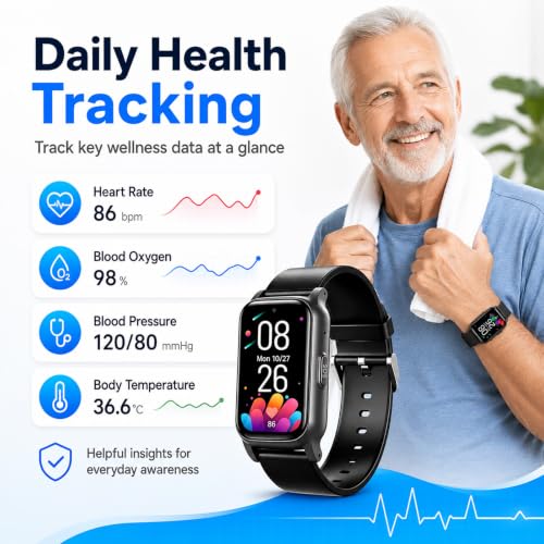 vnmudzeo Senioren GPS Tracker Uhr mit Notruffunktion- Standortanzeige, Bereichsalarm und Lauter Lautsprecher Red-6