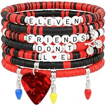 for Stranger Merch Things Inspired Bracelet,7PCS Stackable Stretch Bracelets for Friends Dont Lie Bracelets Jewellery Fans Stuff Cosplay Outfit Friendship Gifts
