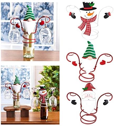 Miniatura 5 de Soporte para copas de vino de Navidad para encimera, metal independiente, adorno único para decoración del hogar y estante de almacenamiento de