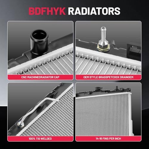 Image of BDFHYK 2387 Aluminum Radiator for Hyundai Elantra 01-06, Tiburon 03-08