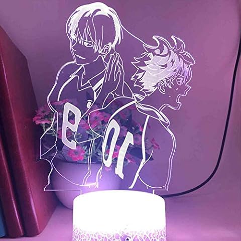 Night Light for Kids 3D Night Light Haikyuu Anime Led Lamp with Remote Control 7 Color Changing Xmas Halloween Birthday Gift for Child Baby Girl Cover