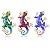 Bagmrteho Coyote Statue Metal Gecko Outdoor Wall Art Handmade Glass Garden Decor for Patio Or Yard Double Garden Items for outside (Red, 43 * 27cm)