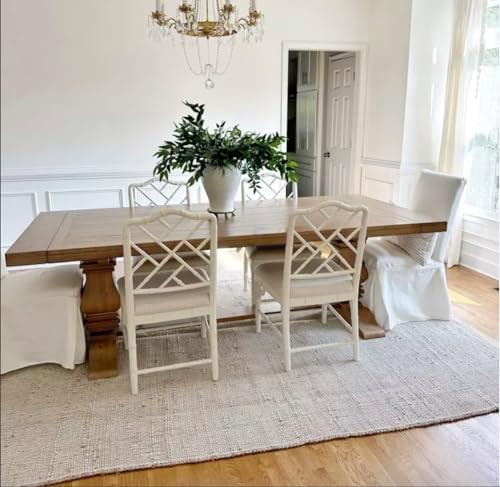 The Home Talk Jute Cotton Area Rug-Handcrafted Traditional Rectangular Rugs-Hand Woven Rug-Natural Rugs for Entryway Bedroom,Dining Room,Rustic Bohemian Décor-Eco-Friendly-5' X 8'-Natural Beige