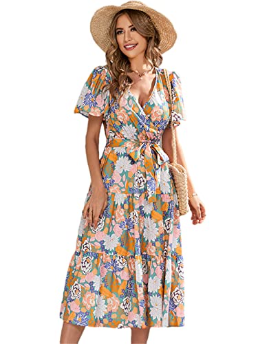 Robe d'été bohème jaune idéale pour vos promenades à la plage