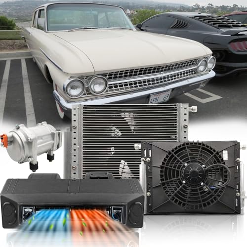 12V 12000 BTU Under Dash Air Conditioner with Heating, Universal 12 Volt A/C Kit System, Electric 12V DC Underdash AC Unit Quiet, Fast Cooling for Classica Car, Automotive, Truck, ATV, Pickup,Tractor