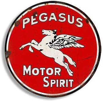 جولة خمر Pegasus ملصق الغاز ملصق البنزين شعار قديم الجرذ رود 4 &times; 4 بوصة