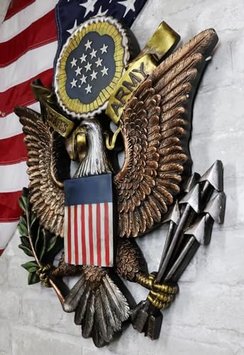 Ebros Gift HGBBG Patriotic Us United States Army Military Branch American Great Seal Bald Eagle With Olive Branch And Arrows Wall Decor Plaque Figurine Honor Valor And Bravery Memorial Accent thumb #8