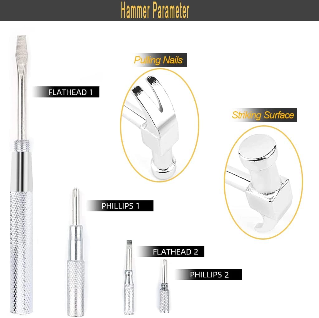 HomeClean 6-in-1 Mini Hammer Screwdriver: Best for Garden Shed Repairs & DIY Projects