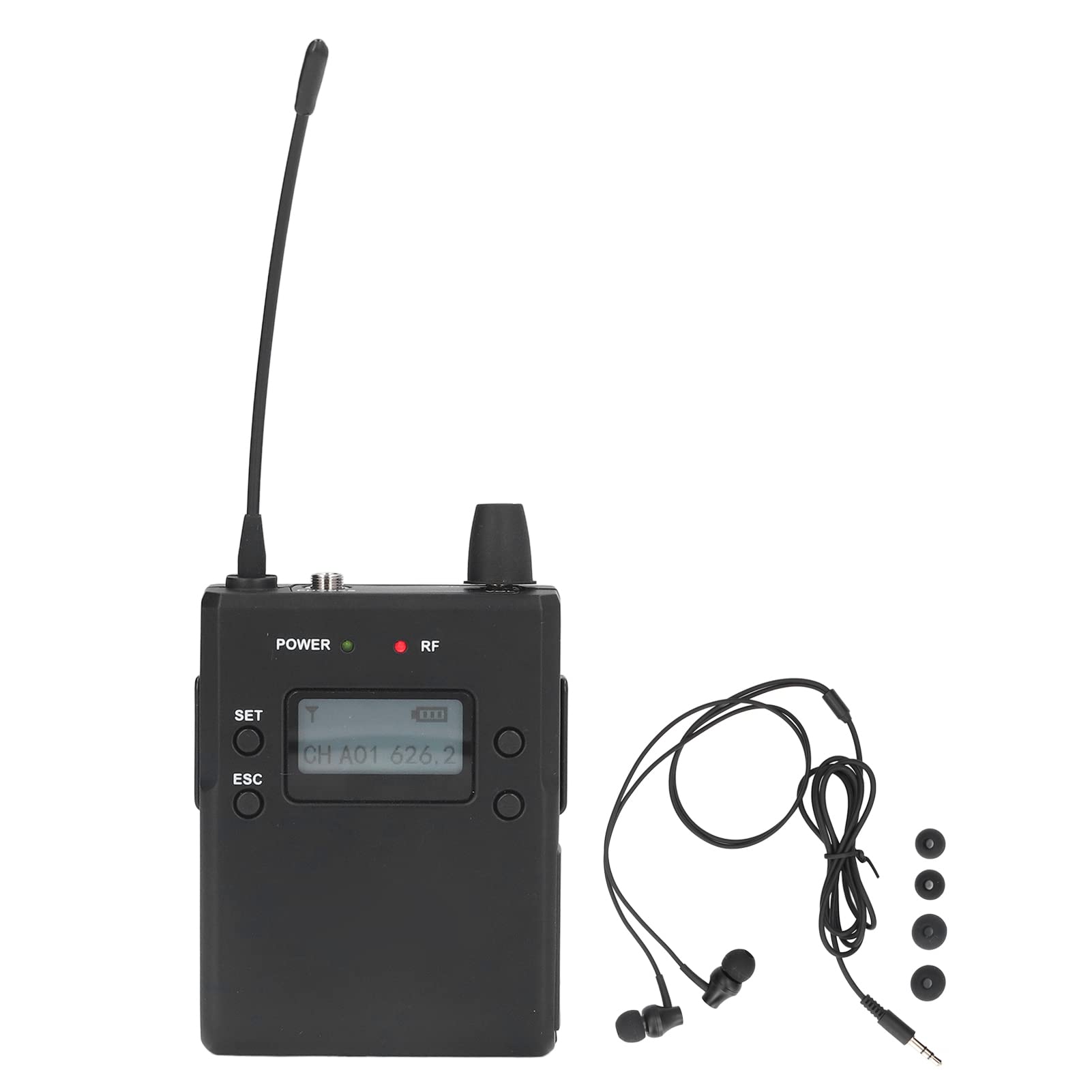 Récepteur de Système de Retour D'oreille Bodypack pour Écouteurs Sans Fil S3, 626 à 662MHz, Sortie Stéréo 3,5MM, Système de Retour D'oreille Sans Fil pour Les Spectacles Sur Scène, Groupe de Musique