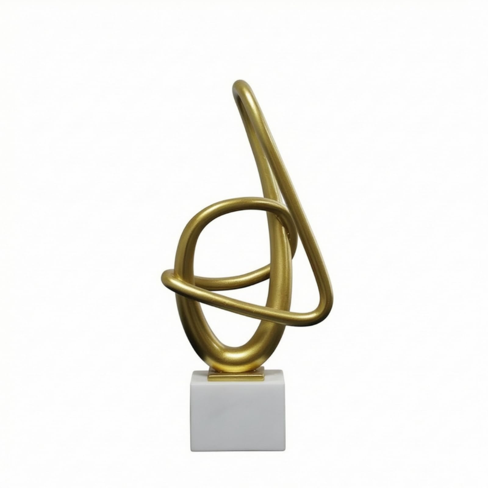 Baoblaze Escultura Moderna Decoración Estatua Adorno Figura con Forma de Bucle Entretejido en Resina sobre Pedestal Aportando Elegancia Adecuada para Recibidores Salones Despachos Hoteles