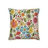 Pillow Perfect Bright Floral Indoor/Outdoor Throw Pillows, 1 Count, Floor - 25'...