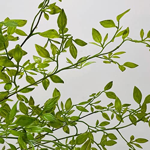 Fqqwee 4 Pack Artificial Bamboo Leaves Stems 43.4Inch Long Faux Nandina Greenery Bunch Plant Branches Ficus Twig Picks Fake Bamboo Green Plants For Home Office Floral Arrangement Vase Bouquets (4Pcs) #TOP6