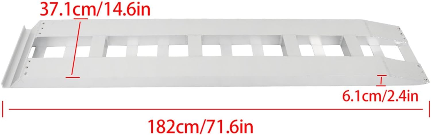 Silscvtt 2Pcs 72 Inch X 14 Inch Aluminum Ramps 6500LBS Heavy Duty Truck Trailer Hook End Knife Foot 1 Pair for Vehicles ATVs Motorcycles Lawn Equipment Trailers