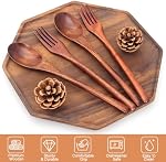 12 Pièces Fourches et cuillères en bois pour manger ensemble d'ustensiles Déjeuner coutellerie en bois japonais sets d'argenterie flatware réutilisable bambou petits ustensiles coréen Mini Ensemble de fourchettes en bois